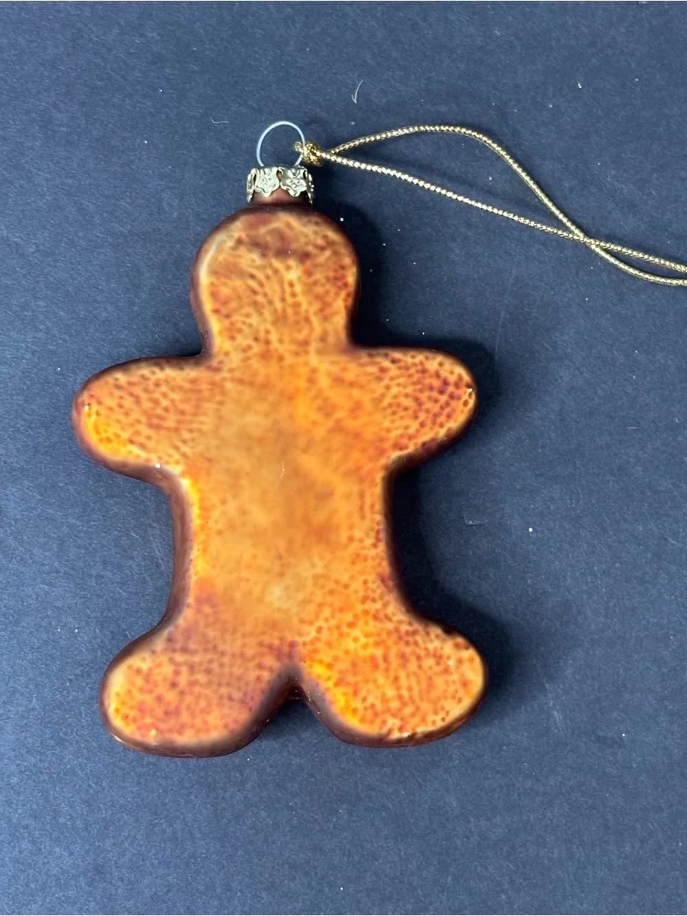 Vintage Molded Glass Blown Gingerbread Girl Christmas Ornament 4”